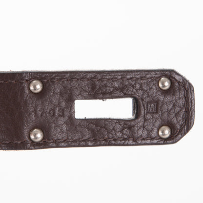 Hermes Taurillon Clemence Jypsiere 34 Chocolate 7 of 9