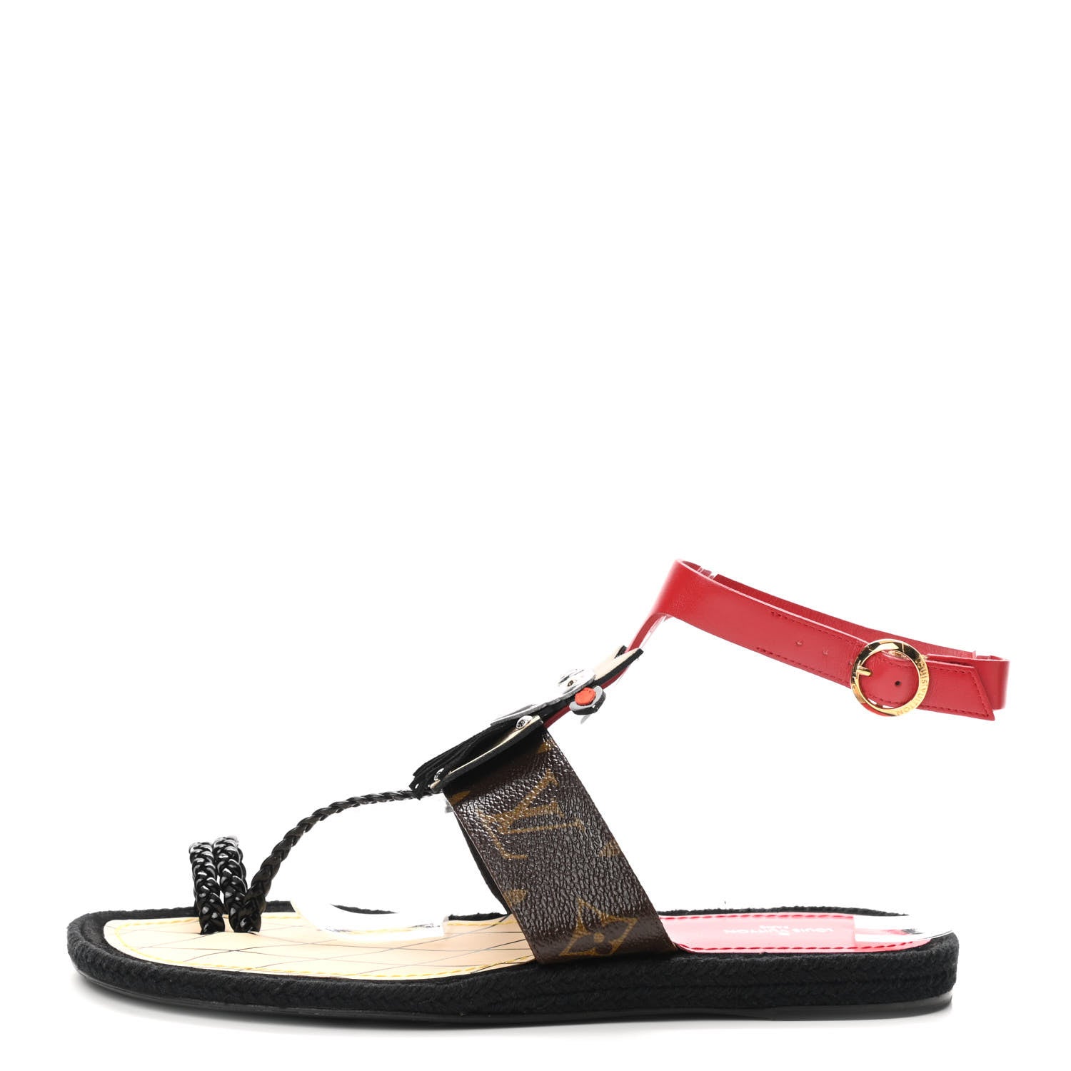 Louis Vuitton Calfskin Monogram Magic Spell Sandals 38 Rouge 1 of 9