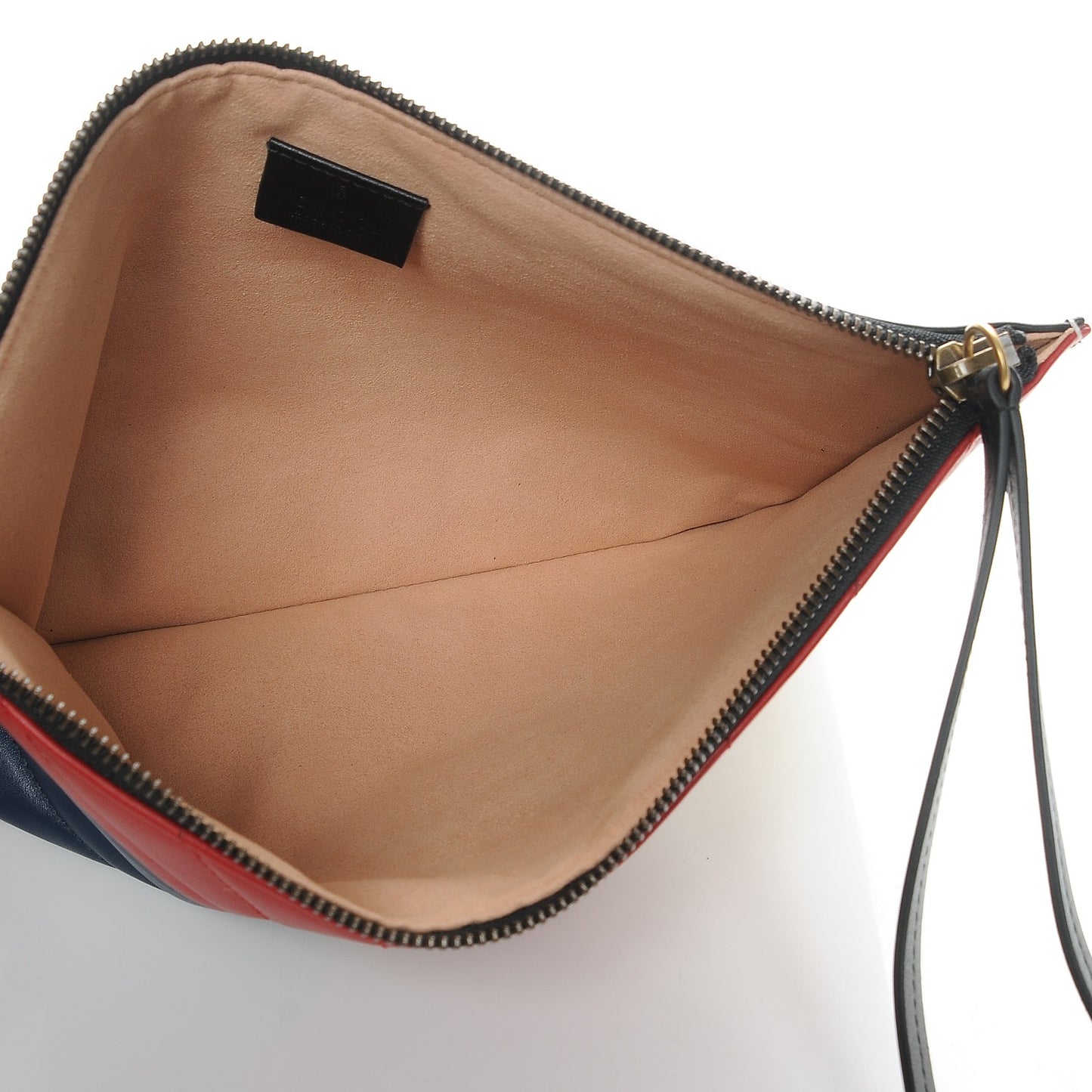 Calfskin Trapuntata Queen Margaret Oversized Zip Pouch Blue Agata Hibiscus Red Mystic White Sugar Pink