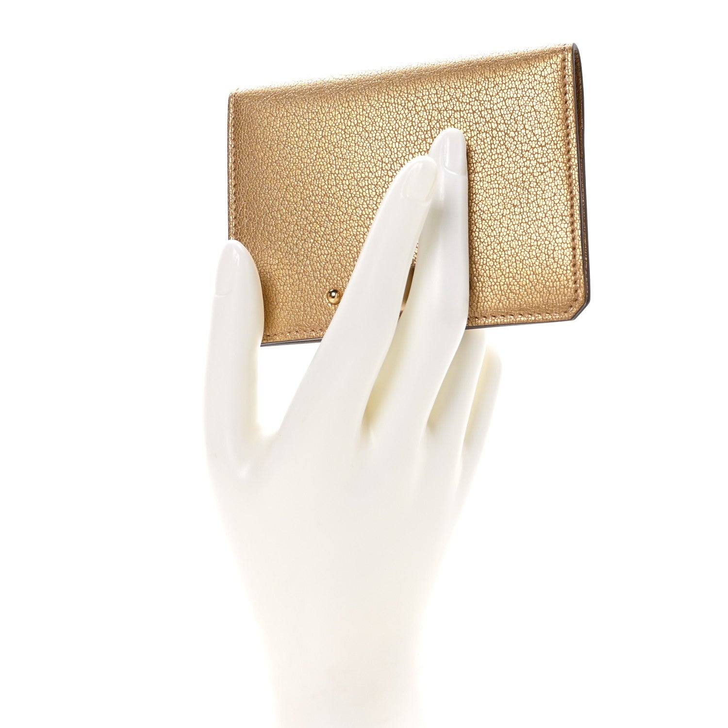 Hermes Metallic Chevre Chamkilight Medor Card Holder Dore 1500968