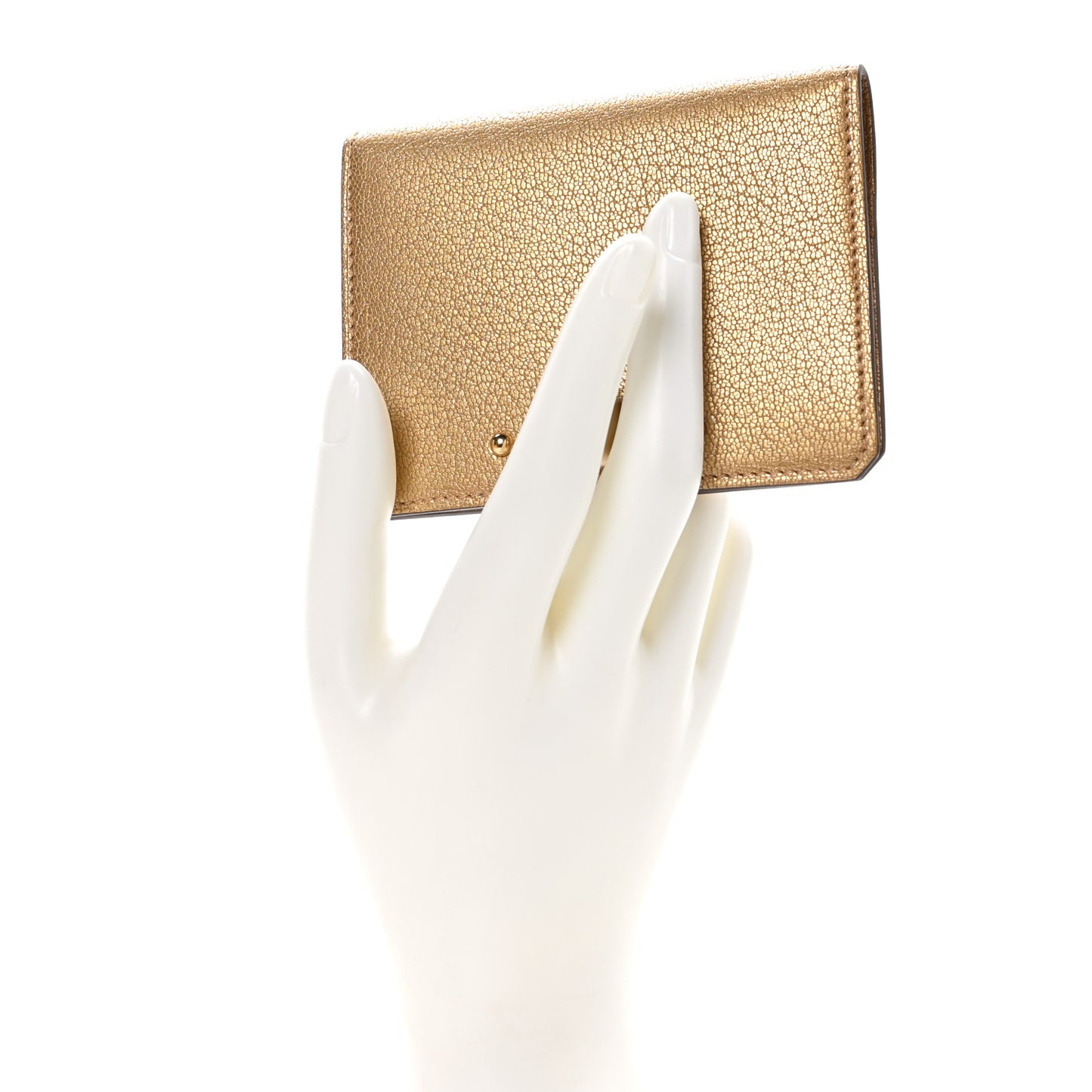 Metallic Chevre Chamkilight Medor Card Holder Dore