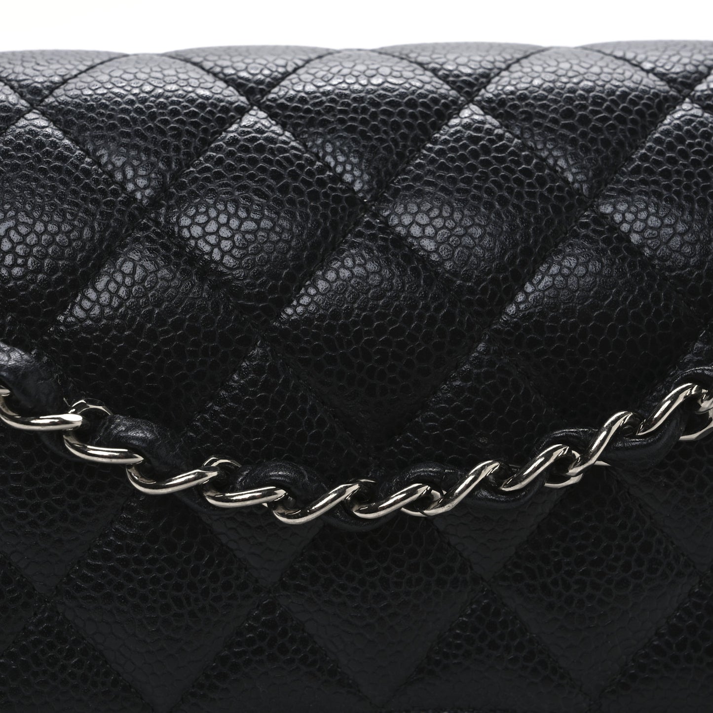 Caviar Quilted Medium Double Flap Black