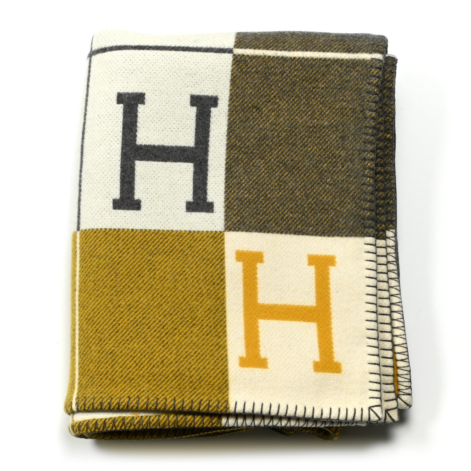 Hermes Wool Cashmere Avalon III Blanket Gris Soleil 1 of 3