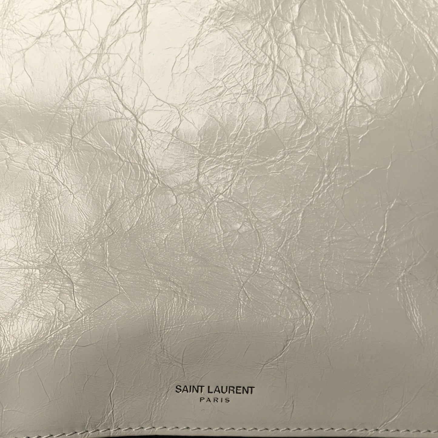Crinkled Calfskin Matelasse Monogram Baby Niki Chain Satchel Ivory