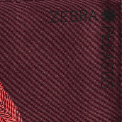 Hermes Silk Zebra Pegasus Scarf 90 Prune Rouge Violet 4 of 7