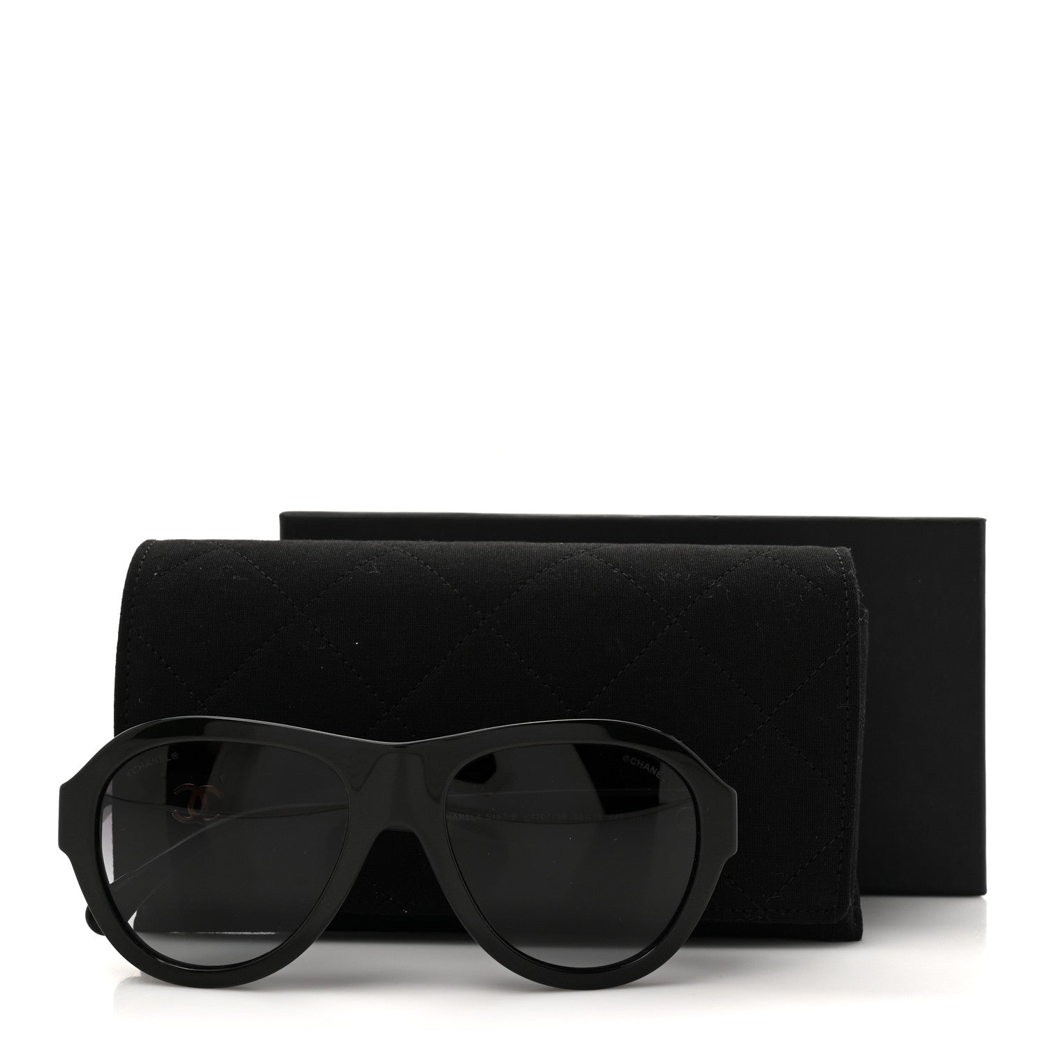 Chanel Acetate Strass Pilot Sunglasses 5467-B Black 8 of 8