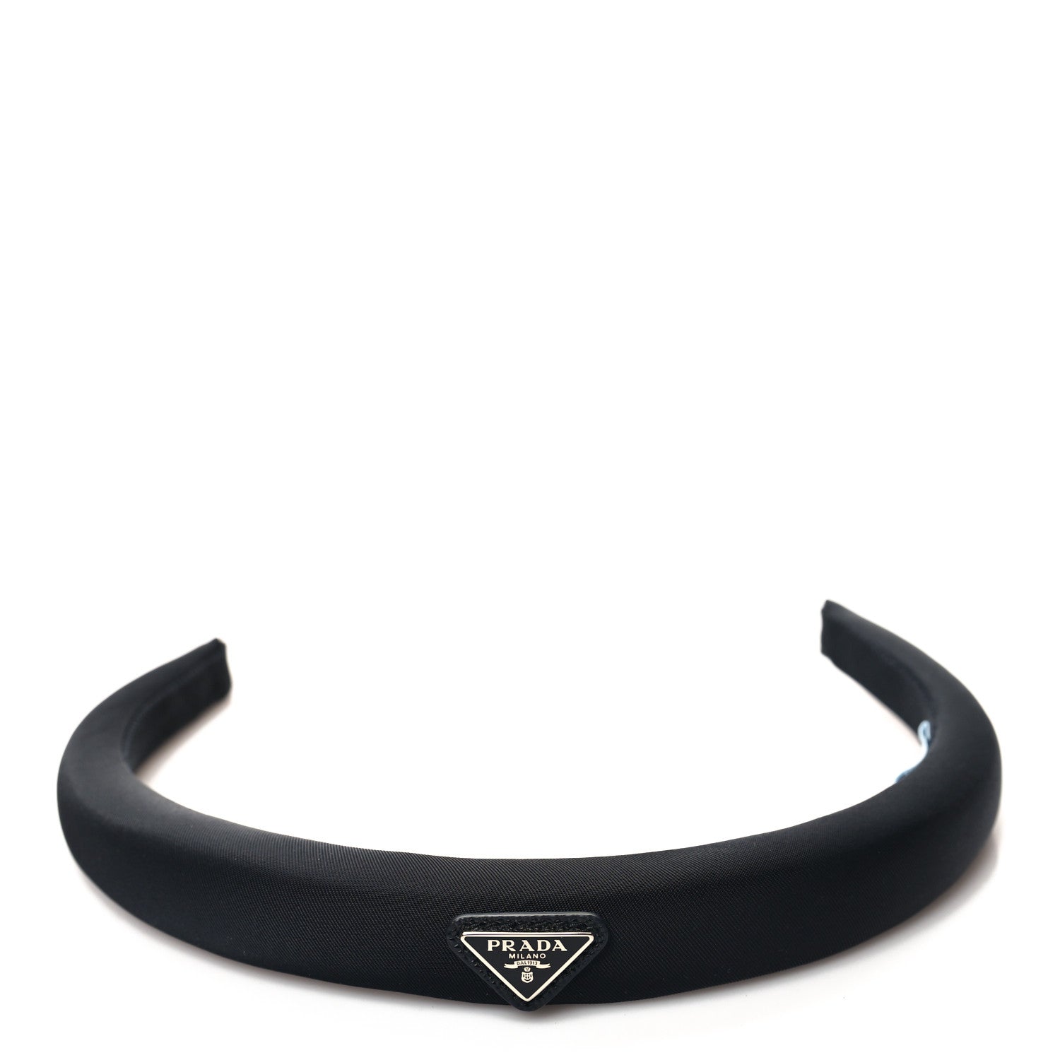 Prada Re-Nylon Metal Triangle Logo Headband Black 3 of 5