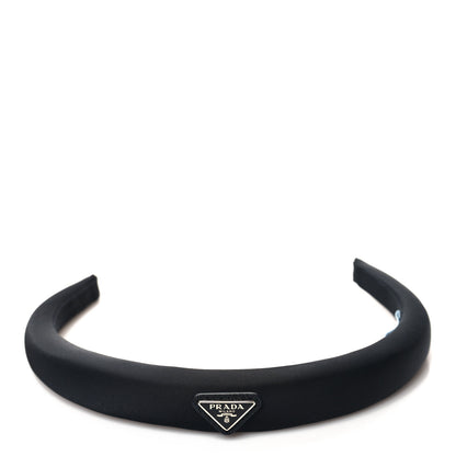 Prada Re-Nylon Metal Triangle Logo Headband Black 3 of 5