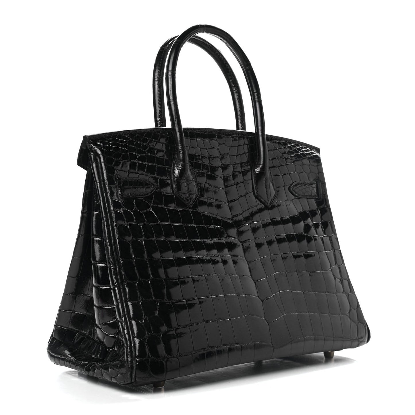 Shiny Niloticus Crocodile Birkin 30 Black