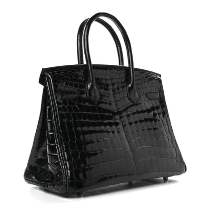 Hermes Shiny Niloticus Crocodile Birkin 30 Black 2 of 33