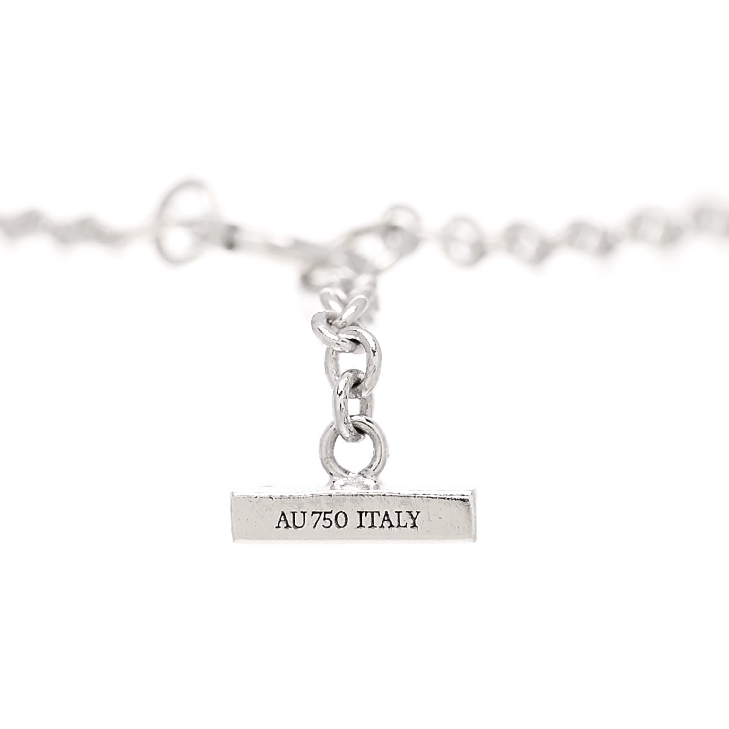 Tiffany 18K White Gold Diamond T Smile Bracelet 4 of 5