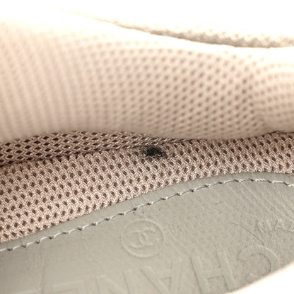 Chanel Mesh Suede Calfskin Womens CC Sneakers 36.5 White Black Beige Gold 15 of 15