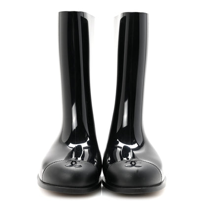 Chanel Rubber Rain Boots 36 Black 3 of 9