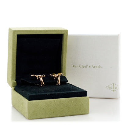 Van Cleef & Arpels 18K Rose Gold Diamond Small Frivole Earrings 6 of 6