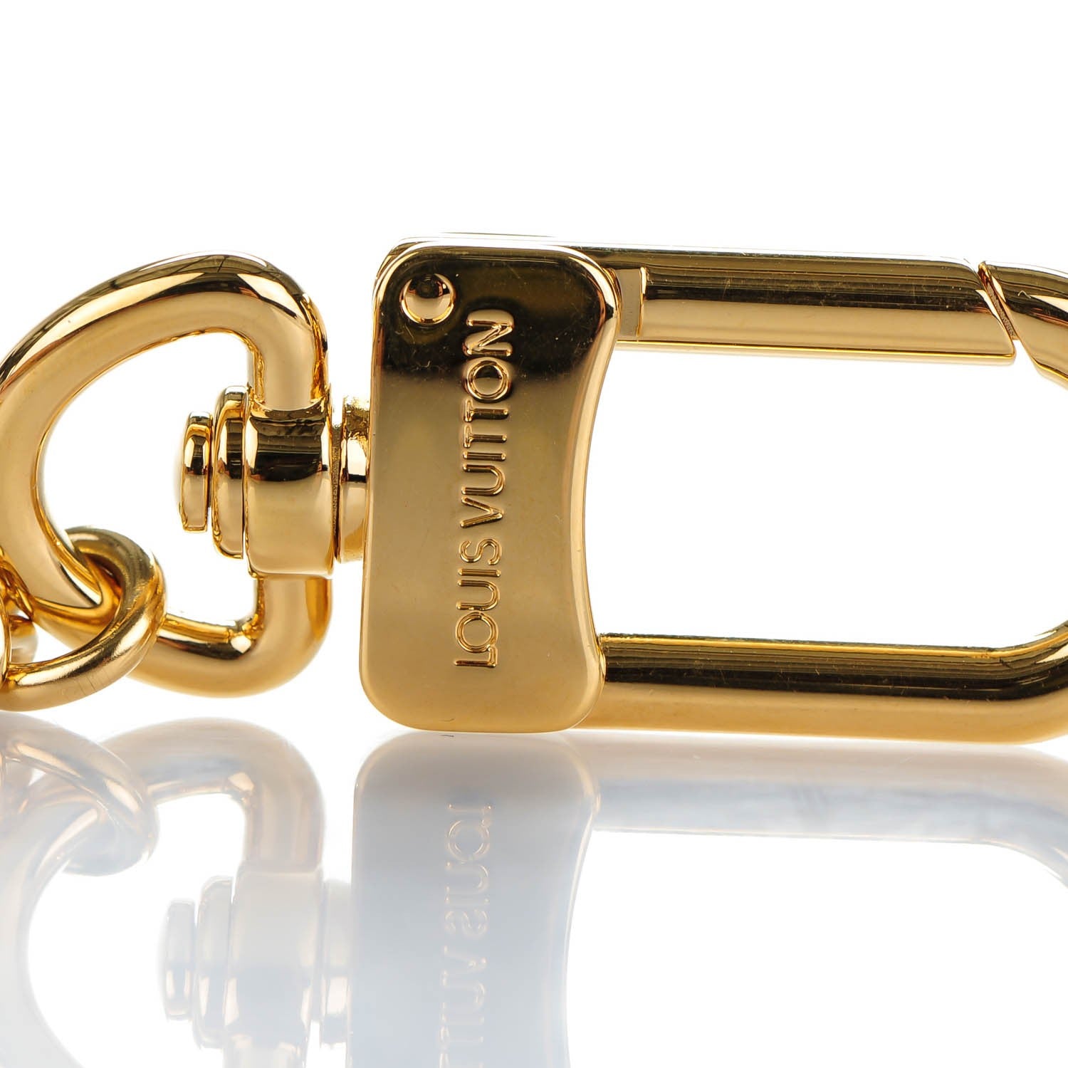 Louis Vuitton Metal Pochette Extender Key Ring Chain Gold 3 of 5