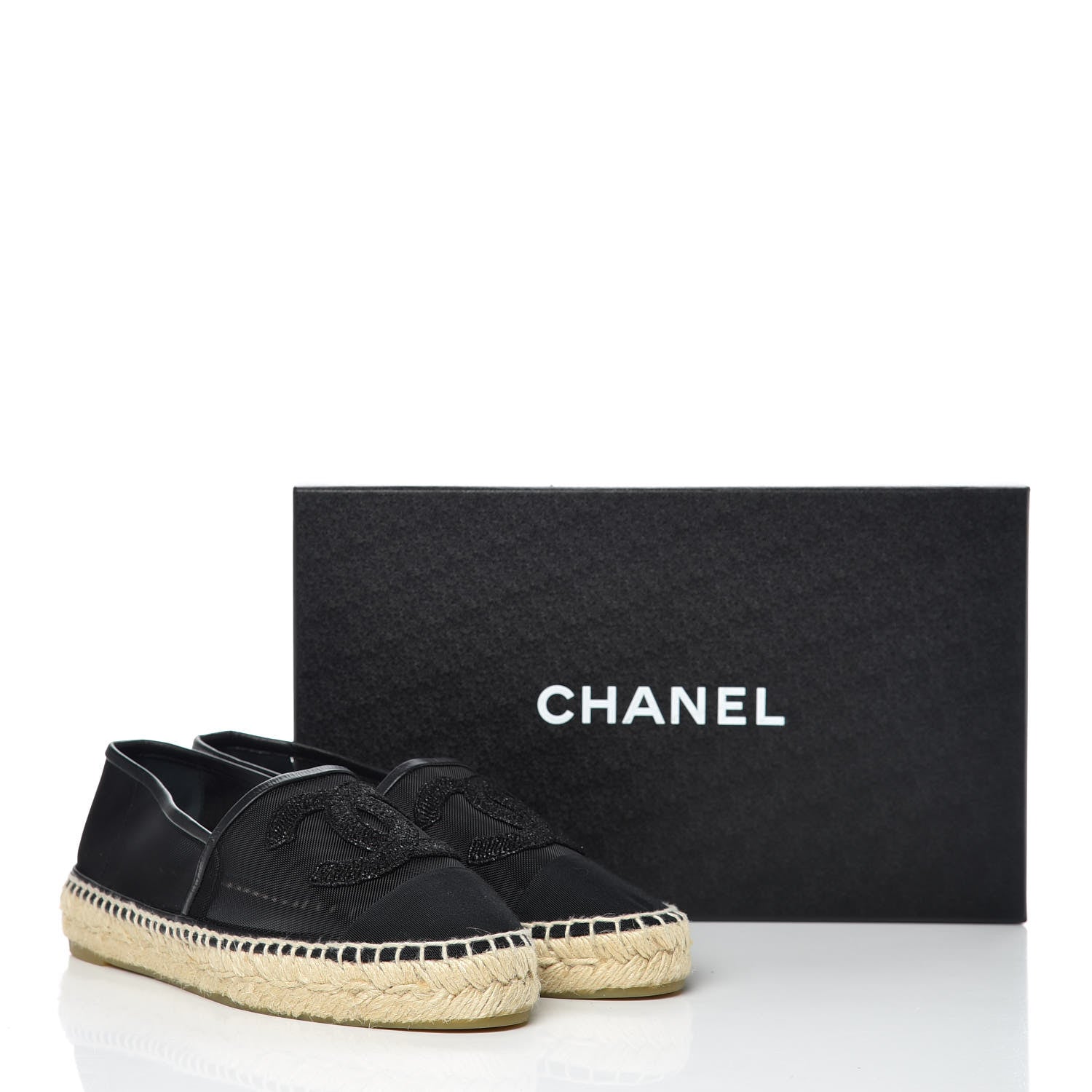 Chanel Mesh Grosgrain CC Espadrilles 36 Black 9 of 9