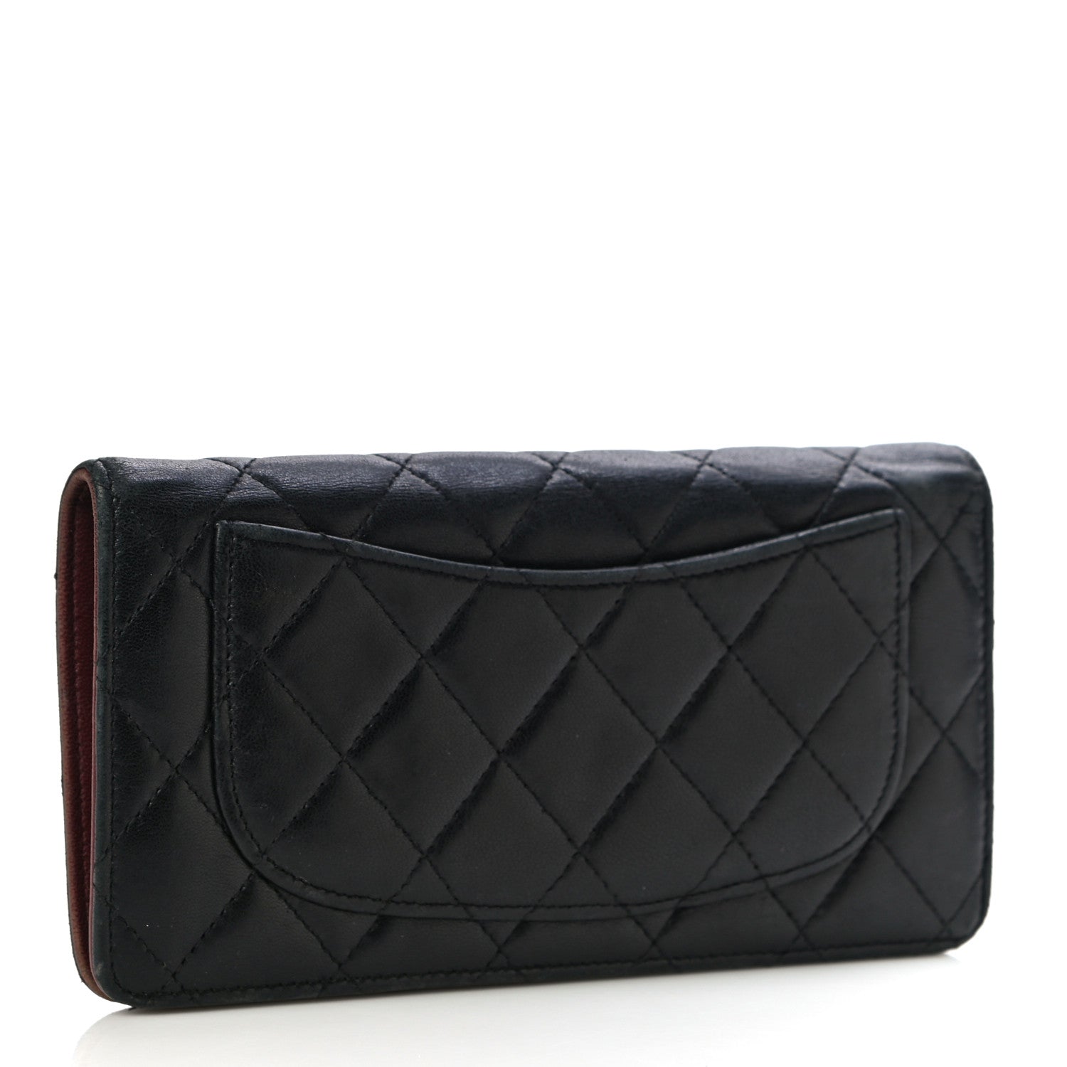 Chanel Lambskin Quilted Yen Wallet Black 3 of 14