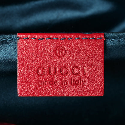 Gucci Velvet Matelasse Mini GG Marmont Shoulder Bag Hibiscus Red 6 of 9