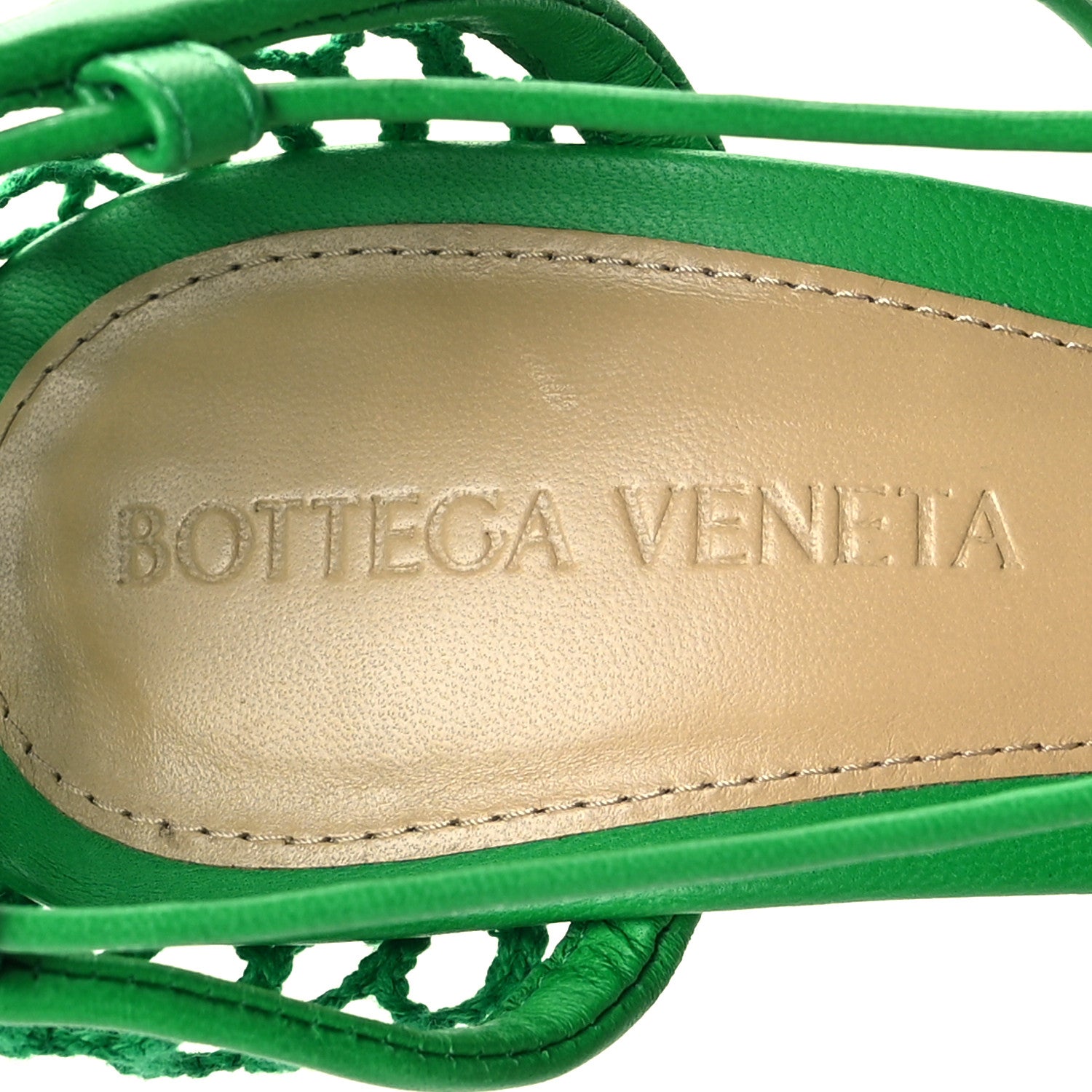 Bottega Veneta Mesh Nappa Stretch Ankle Tie 90mm Sandals 36 Grass 7 of 7