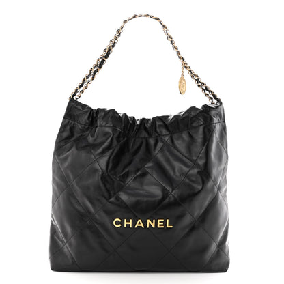 Chanel Shiny Calfskin Quilted Chanel 22 Black 3 of 12