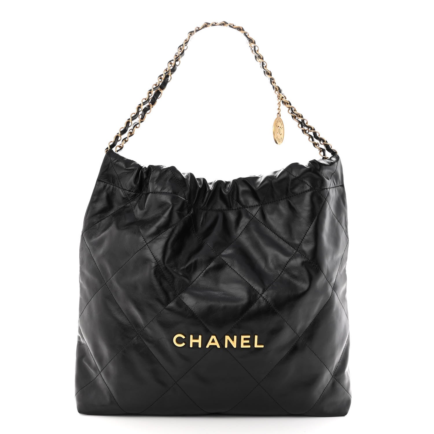 Chanel Shiny Calfskin Quilted Chanel 22 Black 3 of 12