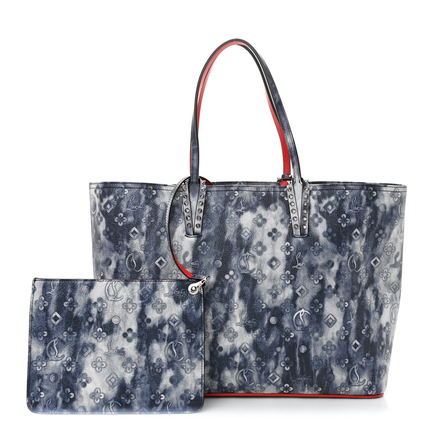 Christian Louboutin Metallic Calfskin Tie Dye Spikes East West Cabata Tote Multicolor 3 of 13