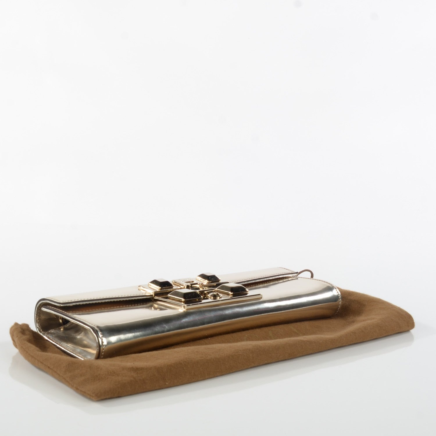 Gucci Patent Padlock Clutch Gold 4 of 7