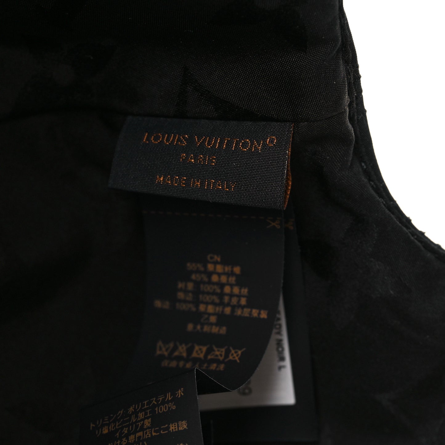 Polyester Silk Monogram LV Get Ready Cap L Black