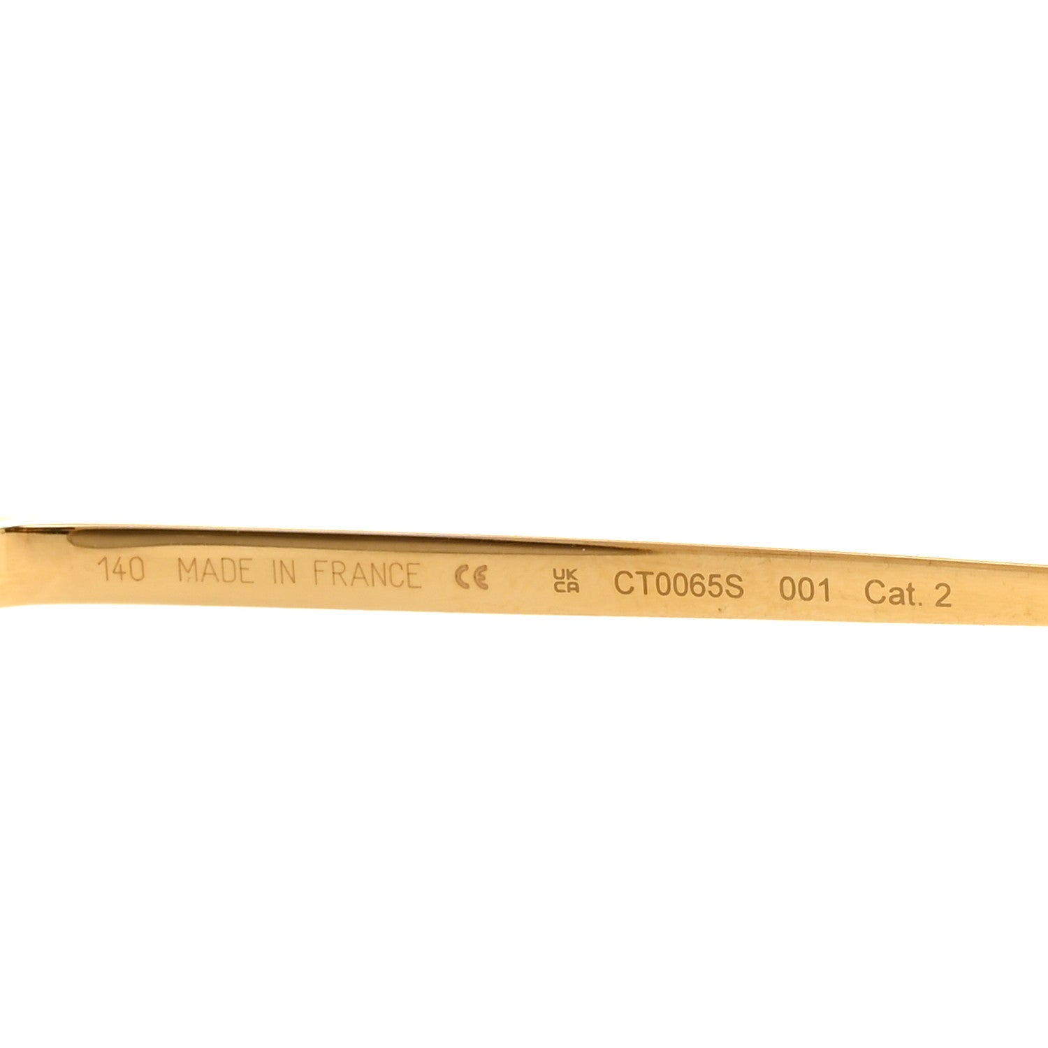 Cartier Panthere De Cartier Aviator Sunglasses CT0065S Gold 6 of 7
