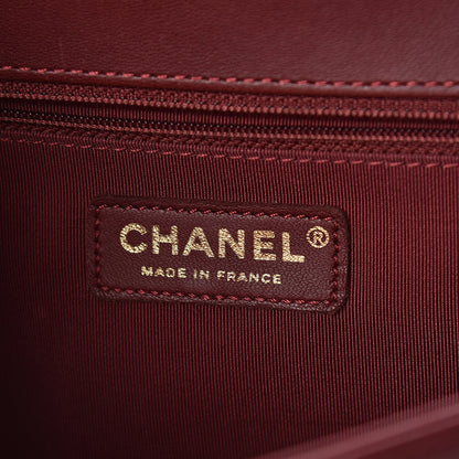 Chanel Lambskin Quilted New Medium Boy Flap Dark Red 5 of 8