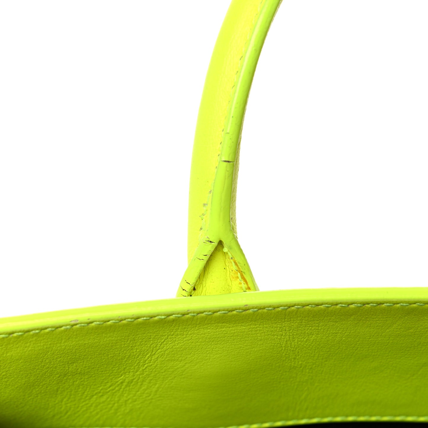 Calfskin Nano Sac De Jour Neon Yellow