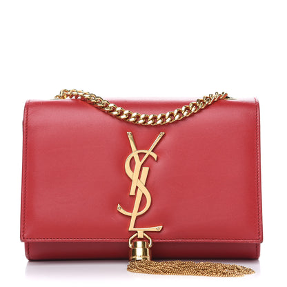 Saint Laurent Calfskin Small Classic Monogram Kate Tassel Satchel Red 1 of 12