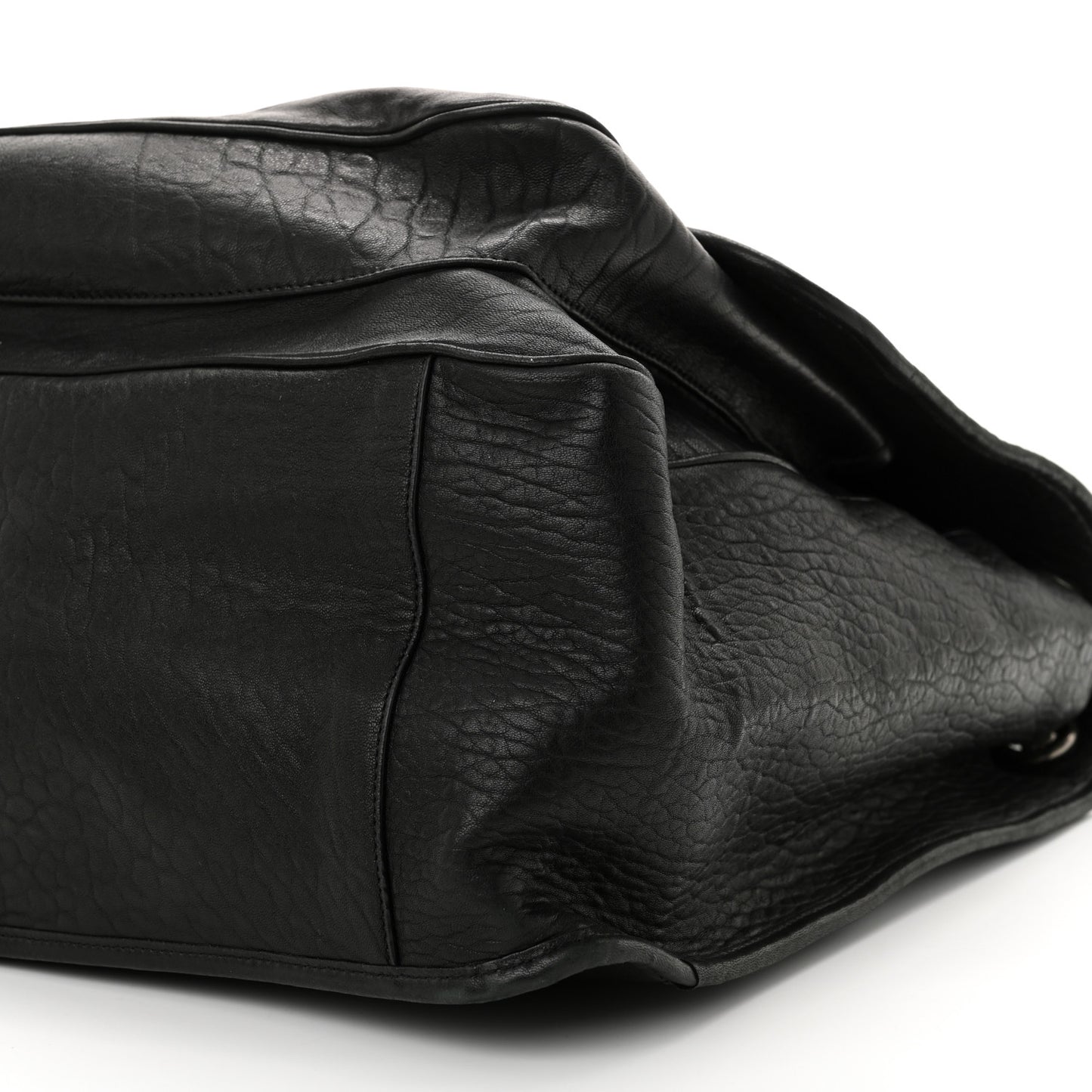 Grained Lambskin Monogram Oversized Niki Chain Satchel Black