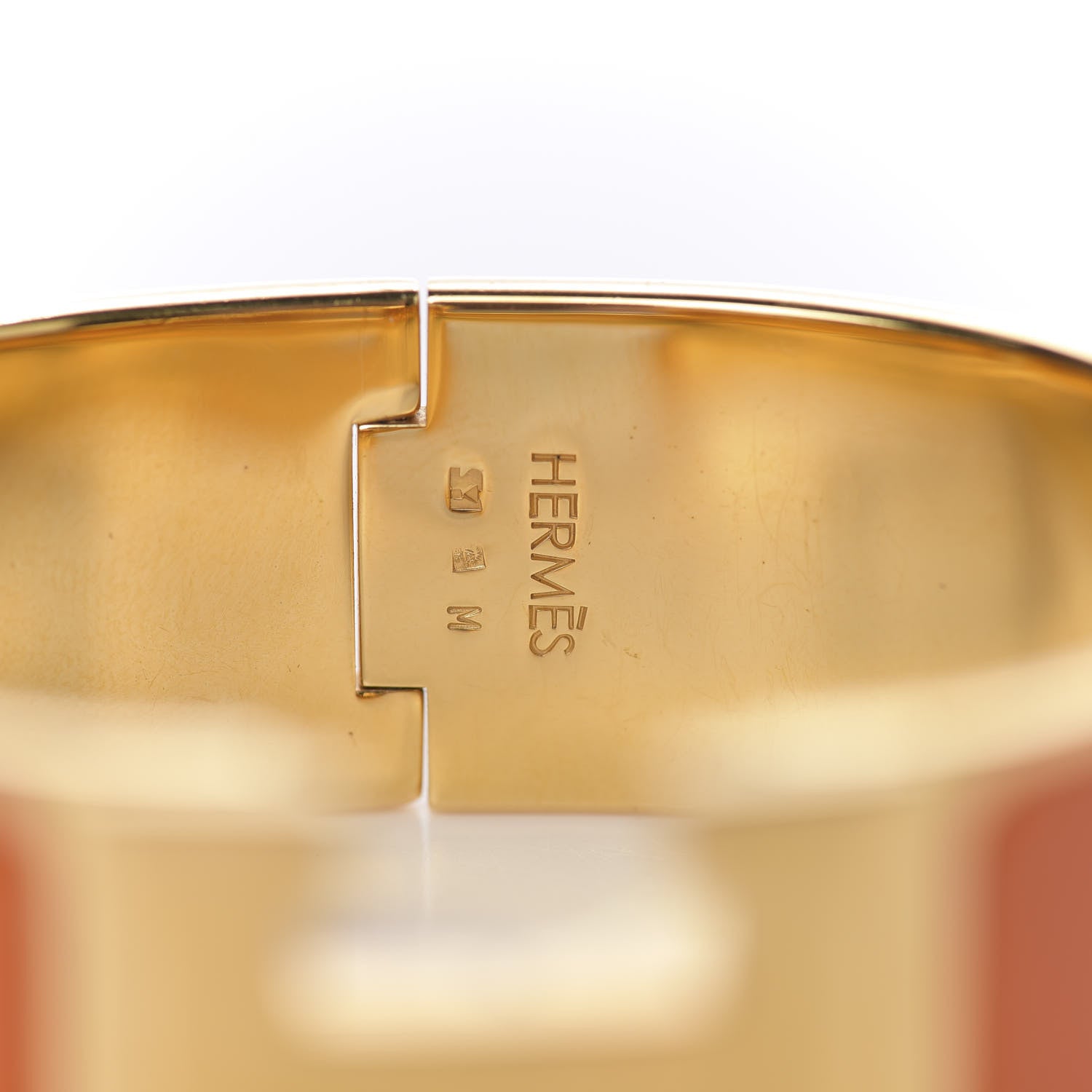 Hermes Enamel Wide Clic Clac H Bracelet GM Orange 3 of 3