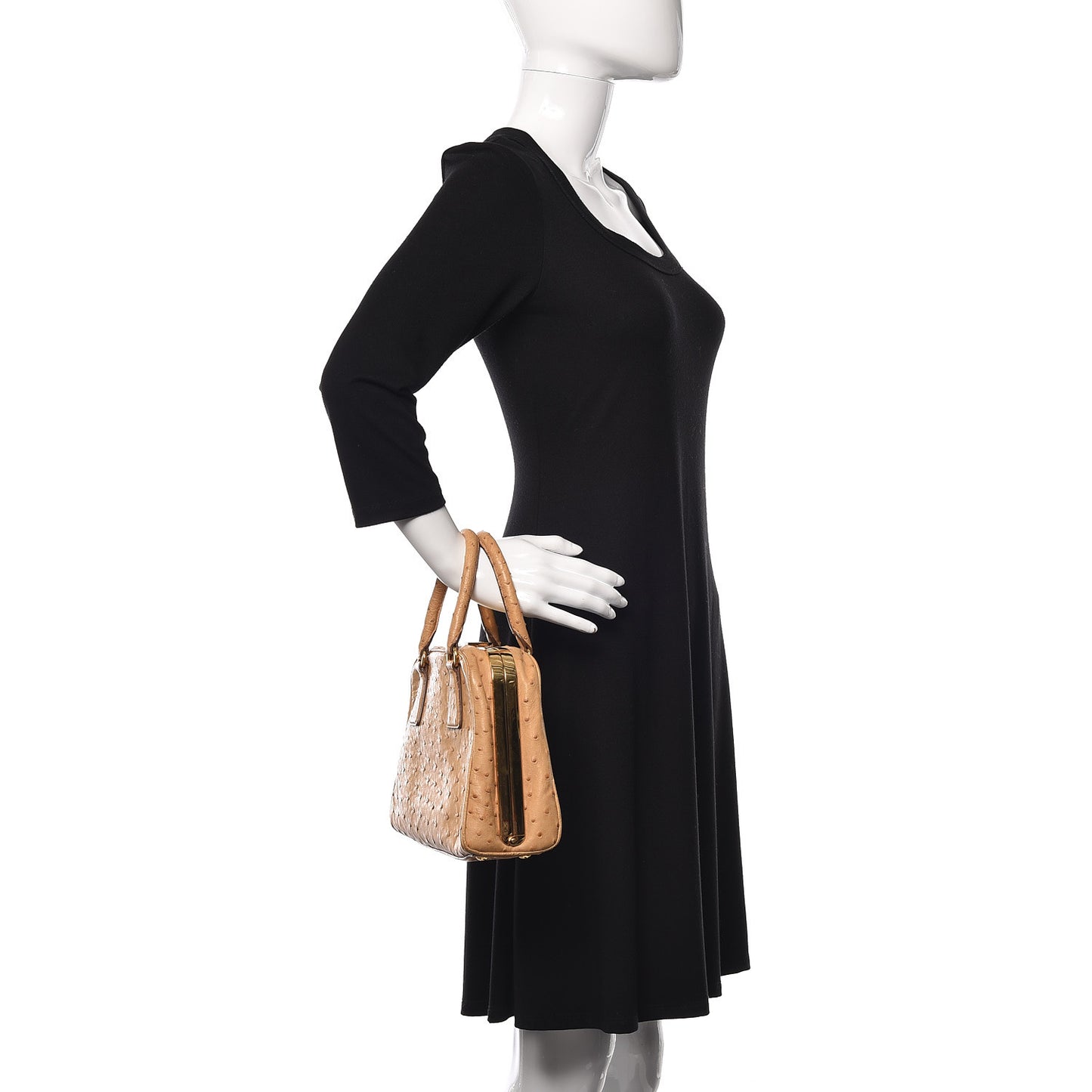 Ostrich Pyramid Bag Soleil