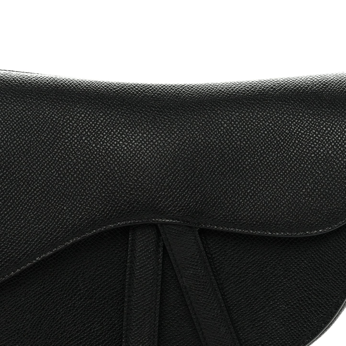 Grained Calfskin Saddle Bag Black