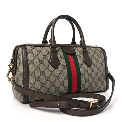 Gucci GG Supreme Monogram Web Medium Ophidia Boston Beige Ebony New Acero 3 of 10