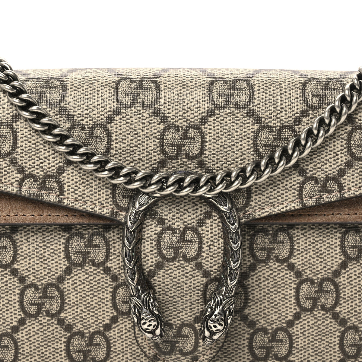 GG Supreme Monogram Super Mini Dionysus Shoulder Bag Taupe