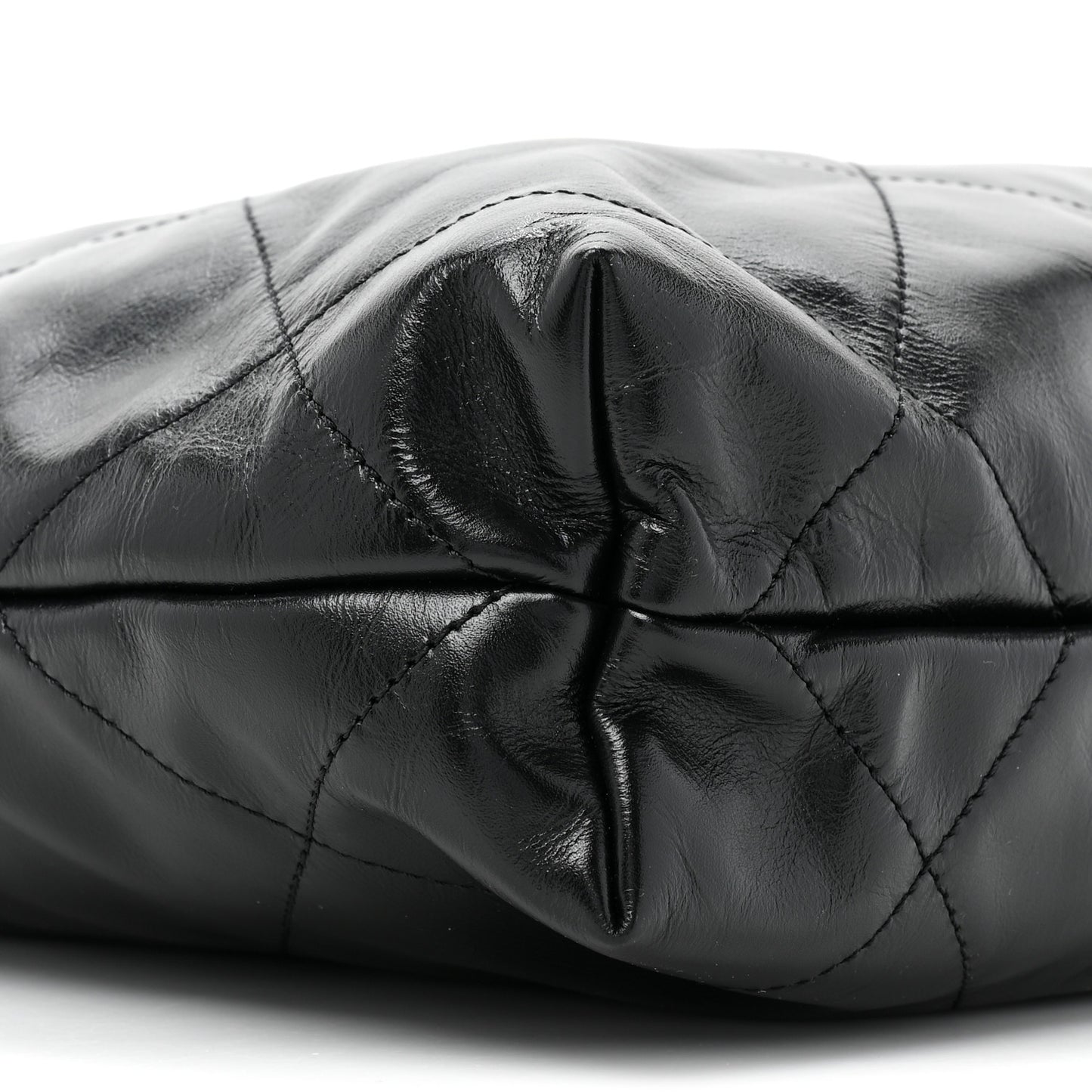 Shiny Calfskin Quilted Small Chanel 22 Black