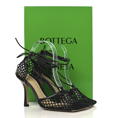 Bottega Veneta Mesh Nappa Stretch Ankle Tie 90mm Sandals 38.5 Black 9 of 9