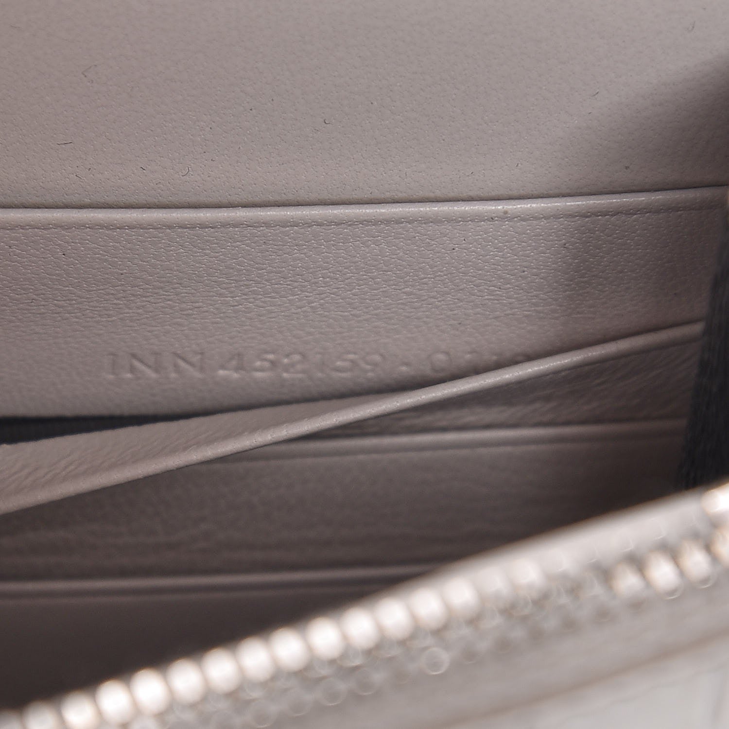 Saint Laurent Calfskin Crocodile Embossed Kate Monogram Tassel Chain Wallet Cremasoft 7 of 8