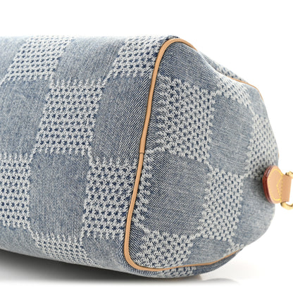 Louis Vuitton Damier Denim 3D Speedy Bandouliere 25 Bleu 9 of 10