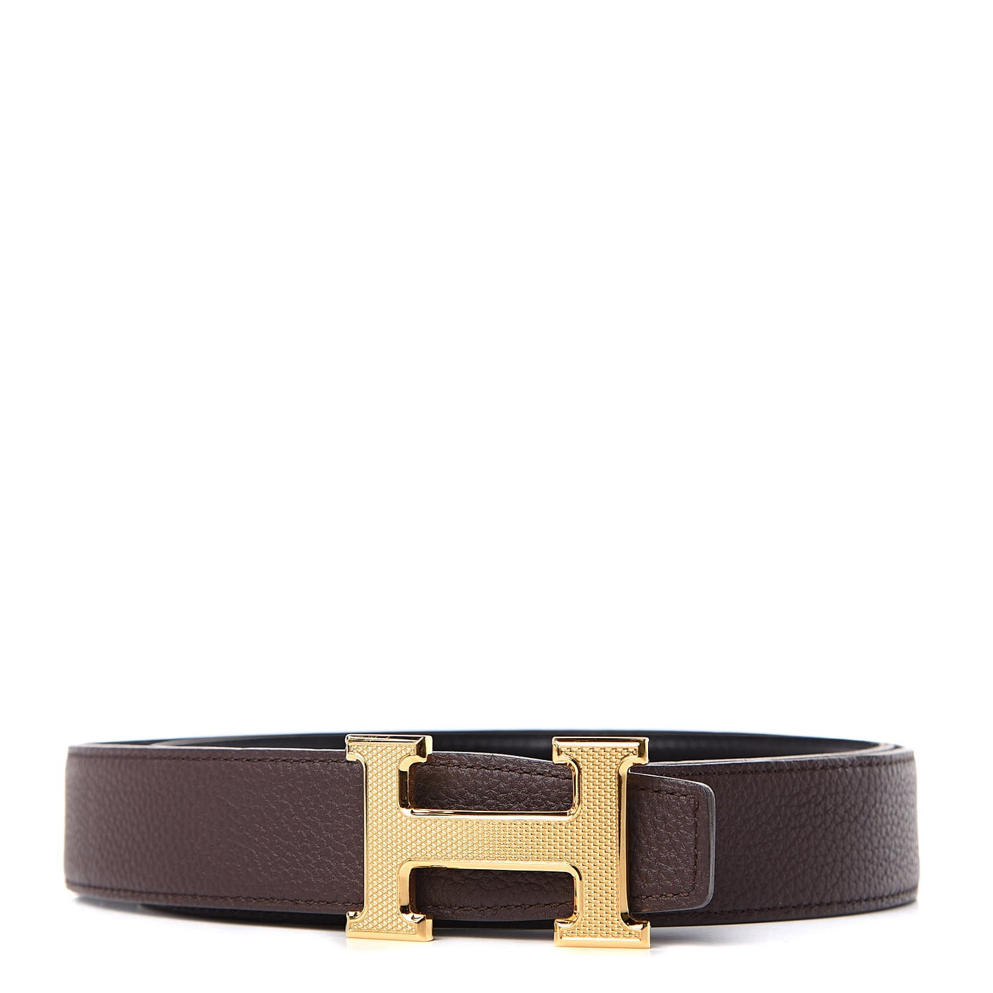 Box Togo 32mm Guilloche H Belt 95 Black Chocolate