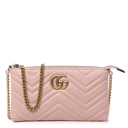 Gucci Calfskin Matelasse Mini GG Marmont Chain Bag Perfect Pink 1 of 11