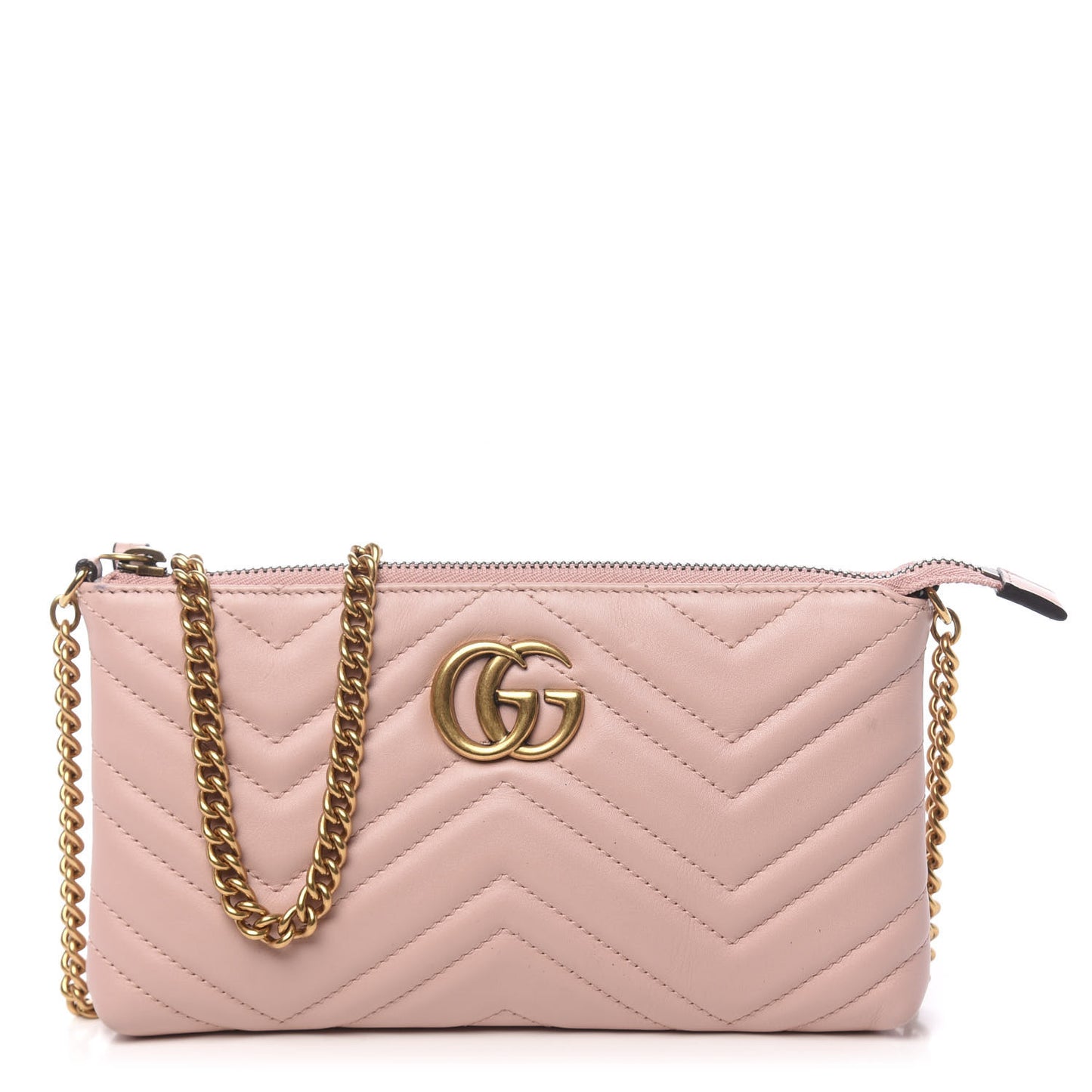 Calfskin Matelasse Mini GG Marmont Chain Bag Perfect Pink