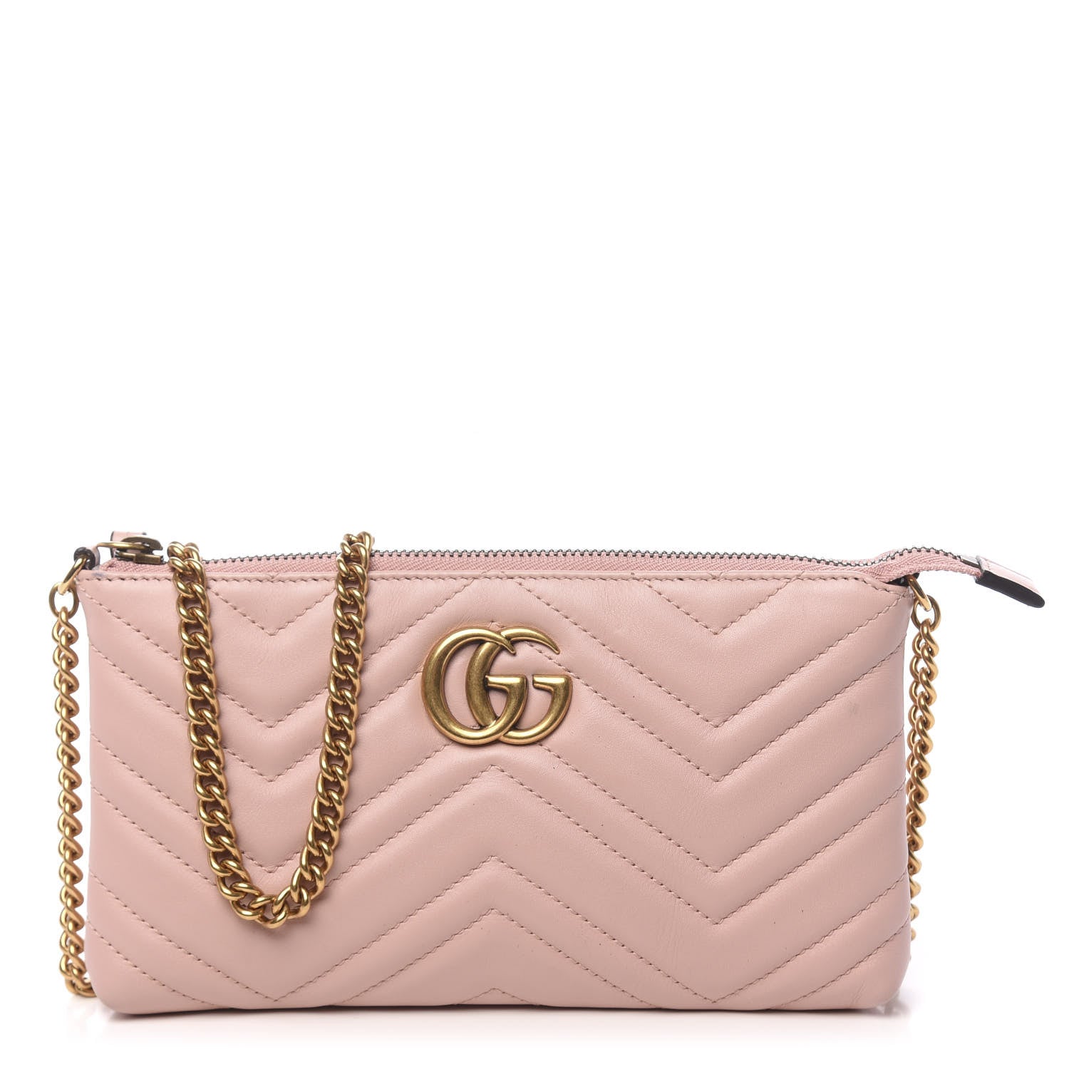 Gucci Calfskin Matelasse Mini GG Marmont Chain Bag Perfect Pink 1 of 11