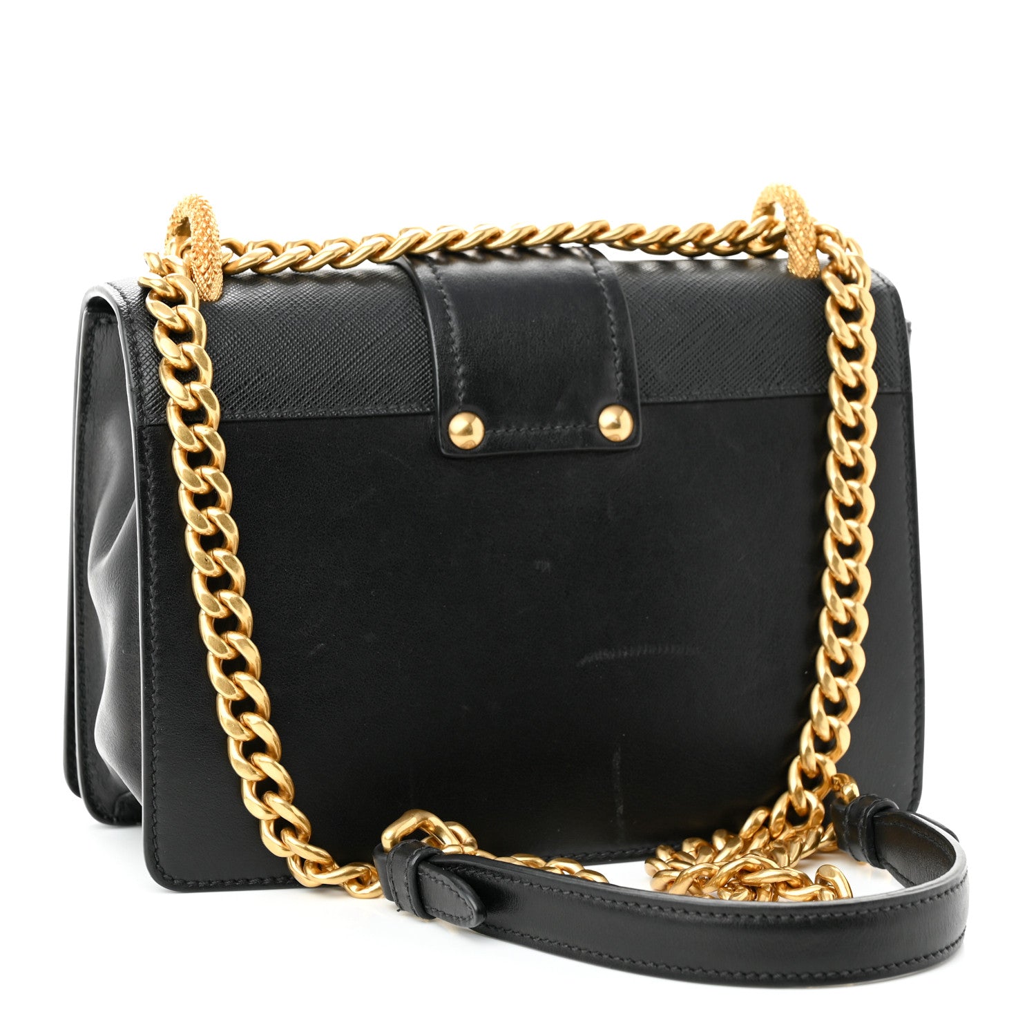 Prada City Calf Saffiano Animalier Cahier Bag Black 3 of 11