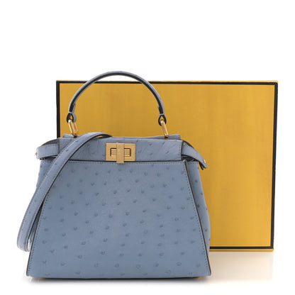 Fendi Ostrich Shiny Nappa Mini Peekaboo I SEE U Satchel Baby Boy 12 of 12
