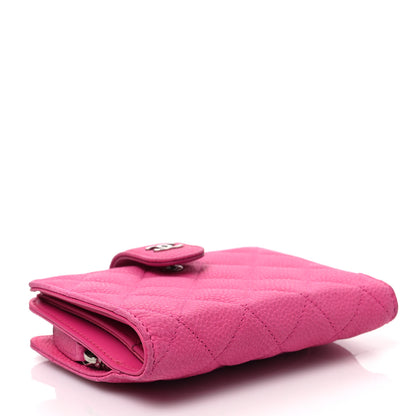 Chanel Caviar Quilted CC French Wallet Hot Pink 4 of 7