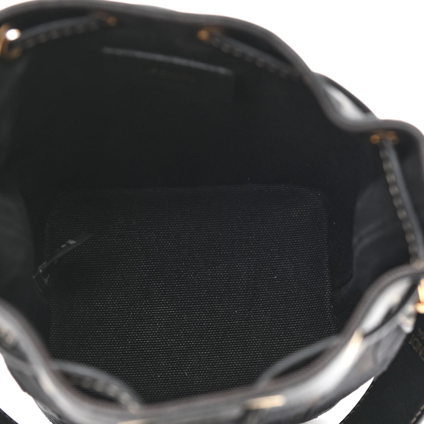 Canvas Vitello King F is Fendi FF Embroidered Mini Mon Tresor Bucket Bag Black
